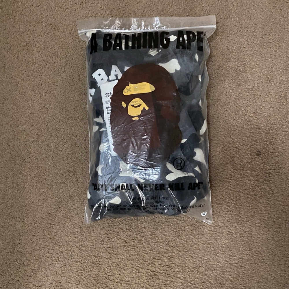 Bape City College Online Exclusive Pullover Hoodie Black and White Men's Sweater